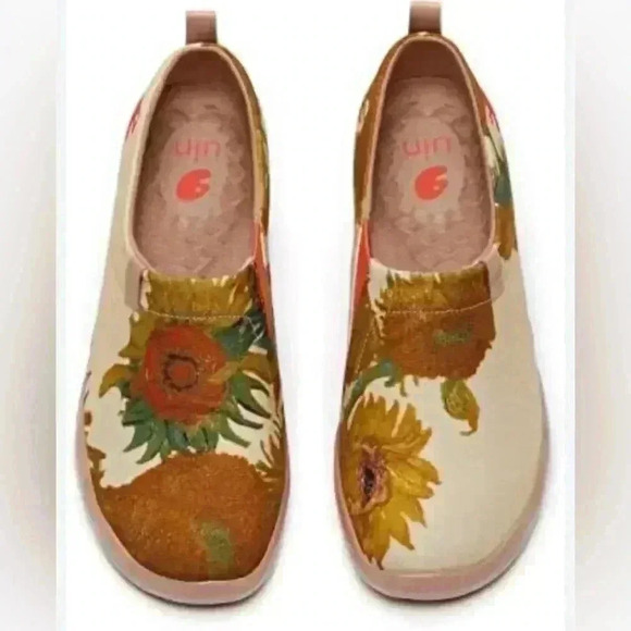UIN Men's Walking Shoes Canvas Casual Comfort Loafers (Van Gogh Sunflowers) - Picture 1 of 12